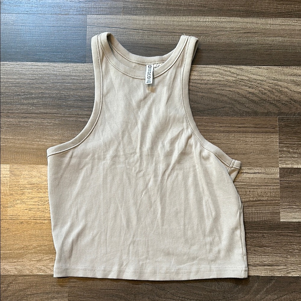 Tan Ribbed Tank Top